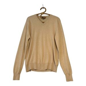 Brooks‎ Brothers | 346 Tan V-Neck Cashmere Sweater Size M